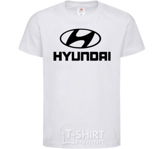 Kids T-shirt Hyundai logo White фото