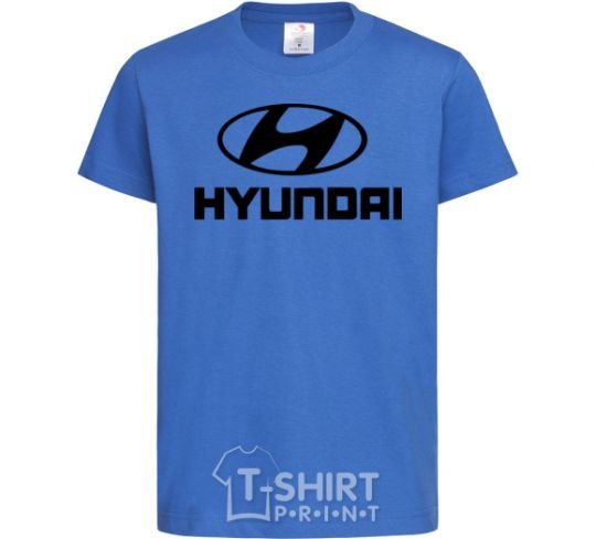 Kids T-shirt Hyundai logo royal-blue фото