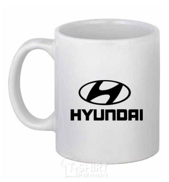 Ceramic mug Hyundai logo White фото