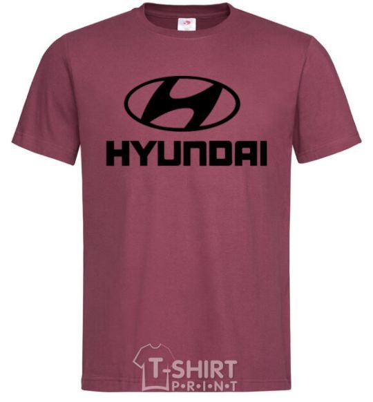 Men's T-Shirt Hyundai logo burgundy фото