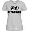 Women's T-shirt Hyundai logo grey фото