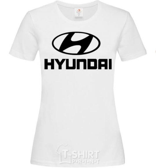 Women's T-shirt Hyundai logo White фото