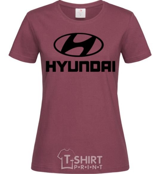 Women's T-shirt Hyundai logo burgundy фото