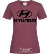 Women's T-shirt Hyundai logo burgundy фото