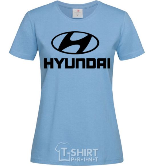 Women's T-shirt Hyundai logo sky-blue фото