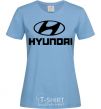 Women's T-shirt Hyundai logo sky-blue фото