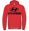 Мужская толстовка (худи) Hyundai logo Ярко-красный фото