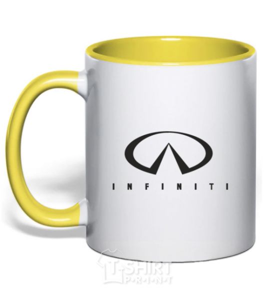 Mug with a colored handle Infiniti Logo yellow фото