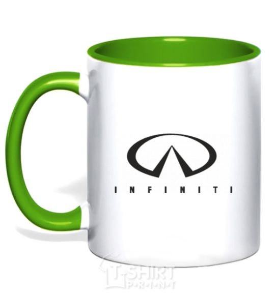 Mug with a colored handle Infiniti Logo kelly-green фото