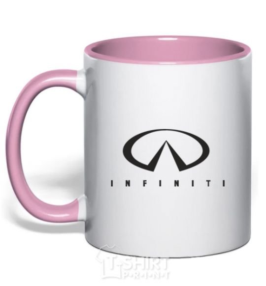 Mug with a colored handle Infiniti Logo light-pink фото