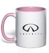 Mug with a colored handle Infiniti Logo light-pink фото