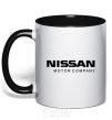 Mug with a colored handle Nissan motor company black фото