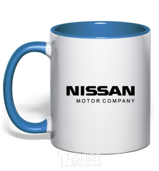 Mug with a colored handle Nissan motor company royal-blue фото