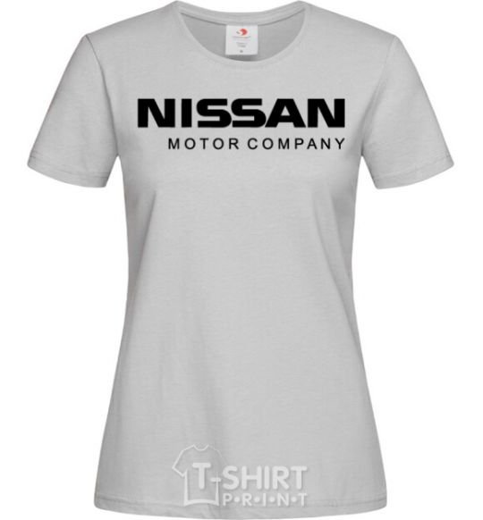 Women's T-shirt Nissan motor company grey фото