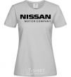 Women's T-shirt Nissan motor company grey фото