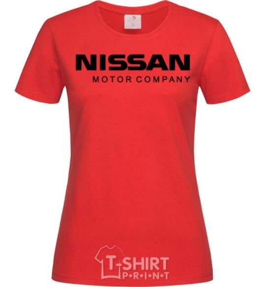 Women's T-shirt Nissan motor company red фото