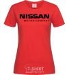 Женская футболка Nissan motor company Красный фото