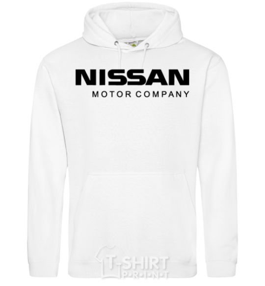 Мужская толстовка (худи) Nissan motor company Белый фото