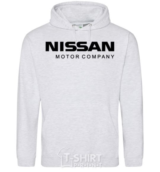 Мужская толстовка (худи) Nissan motor company Серый меланж фото