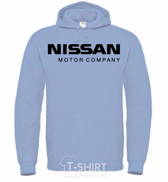 Men`s hoodie Nissan motor company sky-blue фото