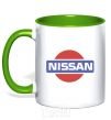 Mug with a colored handle Nissan pepsi kelly-green фото