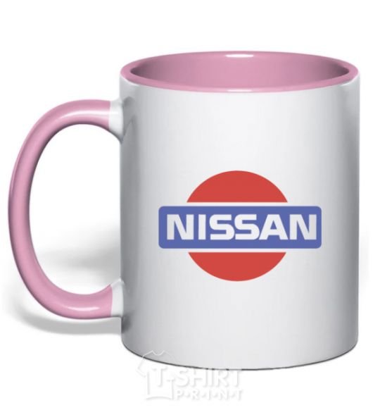 Mug with a colored handle Nissan pepsi light-pink фото
