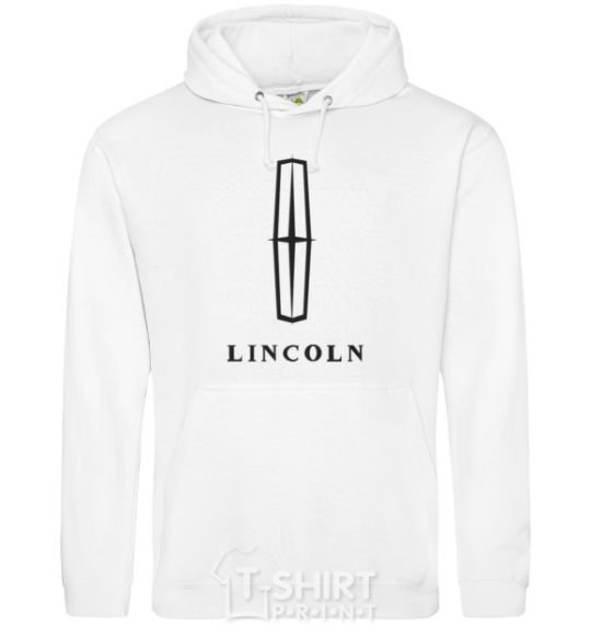 Мужская толстовка (худи) Logo Lincoln Белый фото