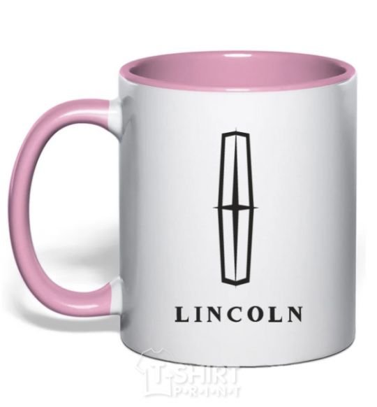 Чашка с цветной ручкой Logo Lincoln Нежно розовый фото