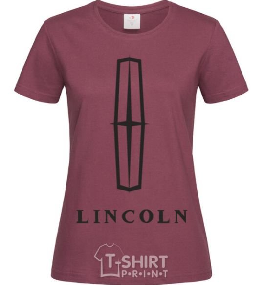 Women's T-shirt Logo Lincoln burgundy фото