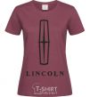 Women's T-shirt Logo Lincoln burgundy фото