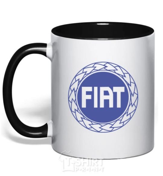 Mug with a colored handle Logo Fiat black фото
