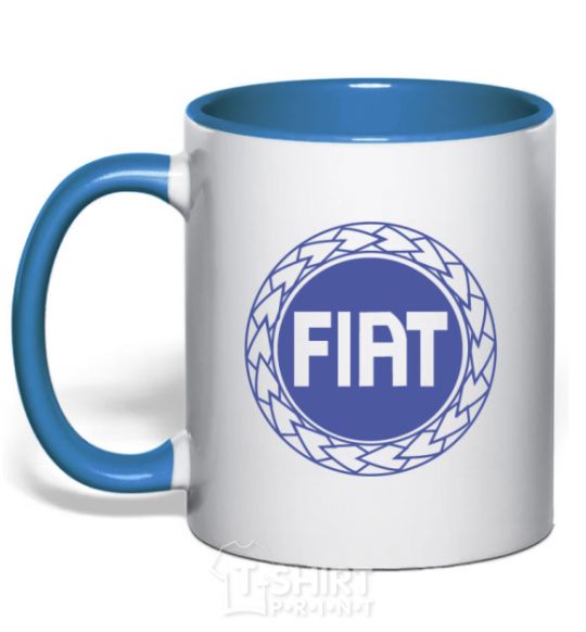 Mug with a colored handle Logo Fiat royal-blue фото