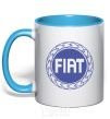 Чашка с цветной ручкой Logo Fiat Голубой фото