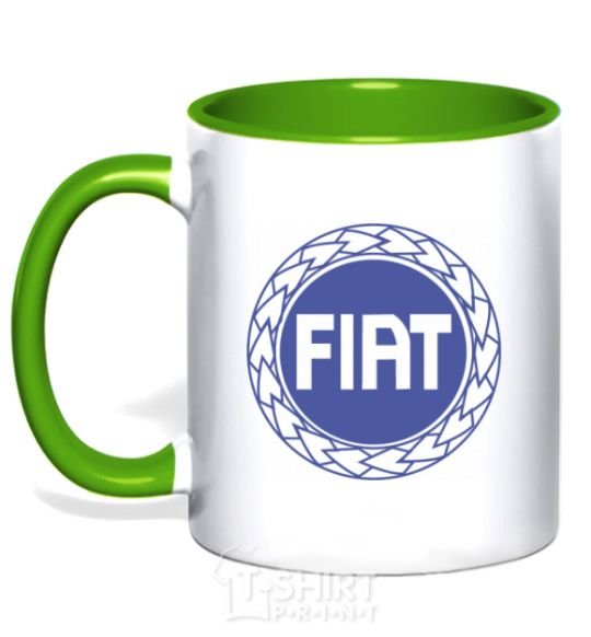 Mug with a colored handle Logo Fiat kelly-green фото