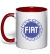 Mug with a colored handle Logo Fiat red фото