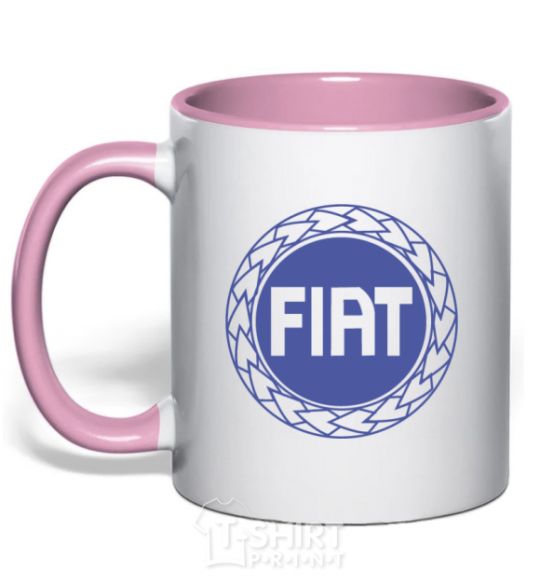 Mug with a colored handle Logo Fiat light-pink фото