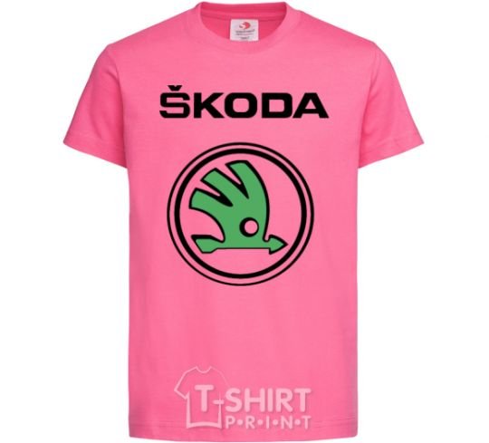 Детская футболка Logo skoda Ярко-розовый фото