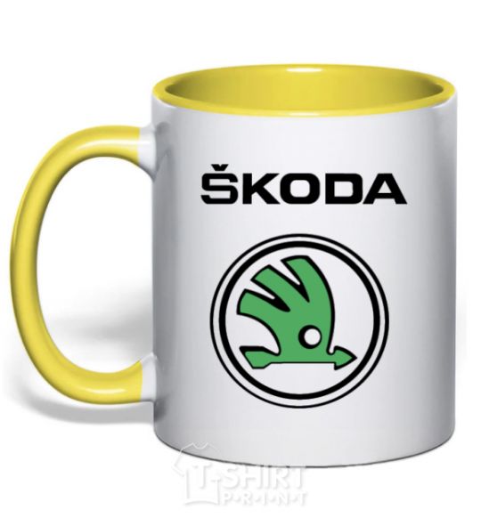 Чашка с цветной ручкой Logo skoda Солнечно желтый фото