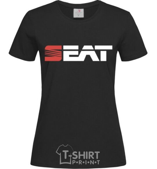 Women's T-shirt Seat logo black фото