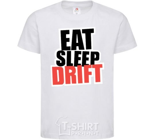 Детская футболка Eat sleep drift Белый фото
