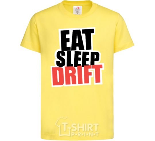 Kids T-shirt Eat sleep drift cornsilk фото