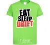 Детская футболка Eat sleep drift Лаймовый фото