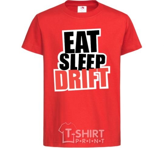 Детская футболка Eat sleep drift Красный фото