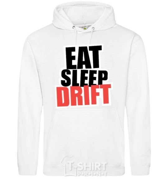 Men`s hoodie Eat sleep drift White фото