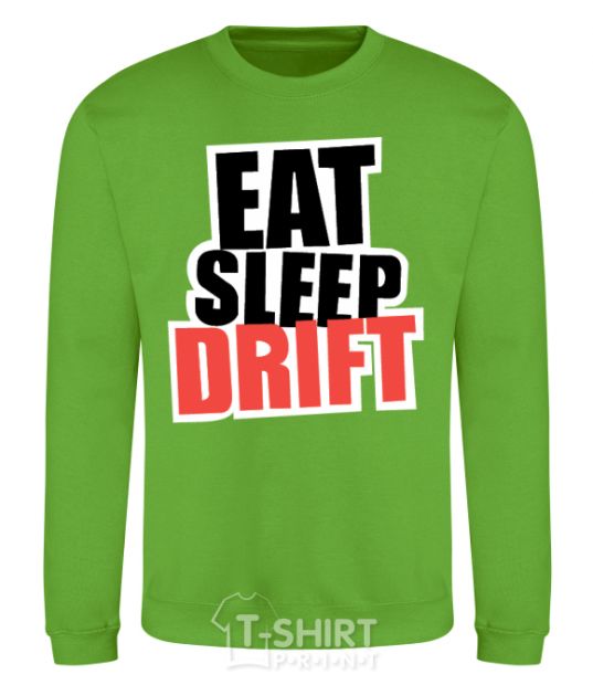 Свитшот Eat sleep drift Лаймовый фото