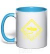 Mug with a colored handle Drift sign sky-blue фото