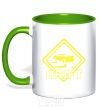 Mug with a colored handle Drift sign kelly-green фото