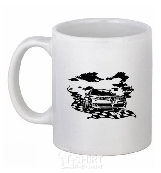 Ceramic mug Alfa romeo car White фото