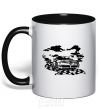 Mug with a colored handle Alfa romeo car black фото