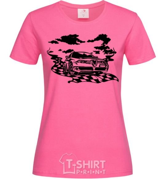 Женская футболка Alfa romeo car Ярко-розовый фото